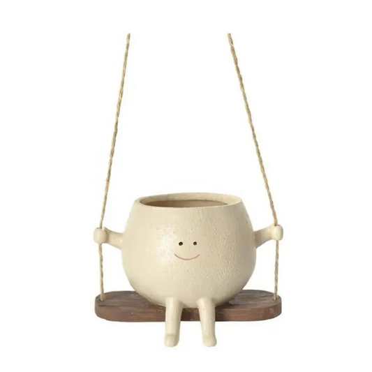 Cute Balcony Swing Face Planter Pot - Storezy