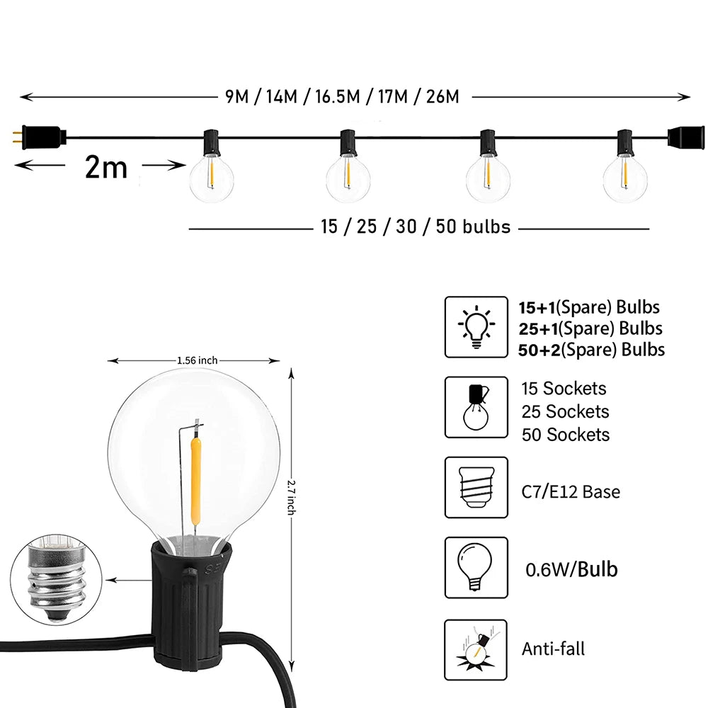 LED Party Garden Decoration Garland Lights - Storezy