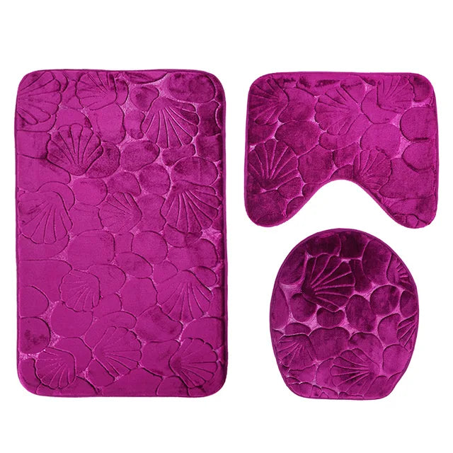 3 Piece Bathroom Soft Bath Mat Set - Storezy