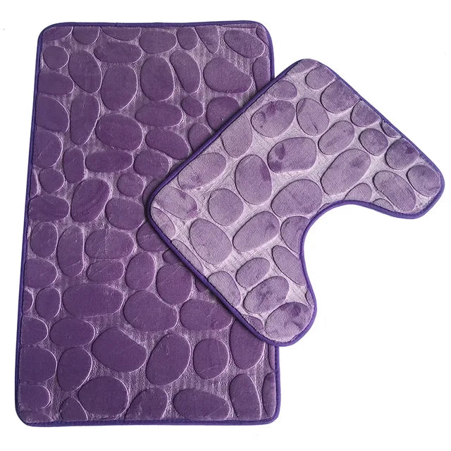 3 Piece Bathroom Soft Bath Mat Set - Storezy