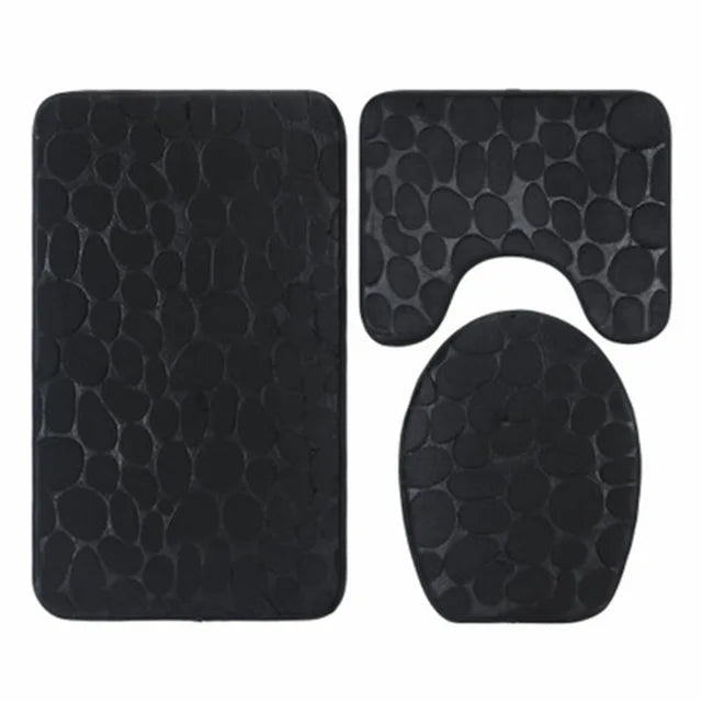 3 Piece Bathroom Soft Bath Mat Set - Storezy