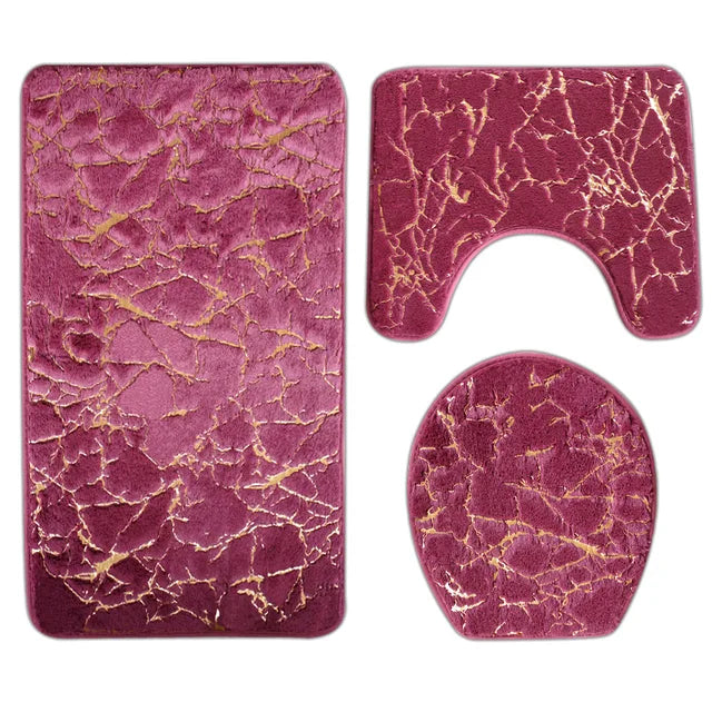 3 Piece Bathroom Soft Bath Mat Set - Storezy