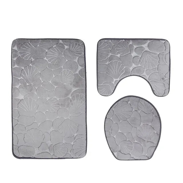 3 Piece Bathroom Soft Bath Mat Set - Storezy